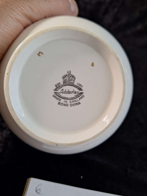 Vinatage Hand Painted Addeley Milk and Sugar Set.