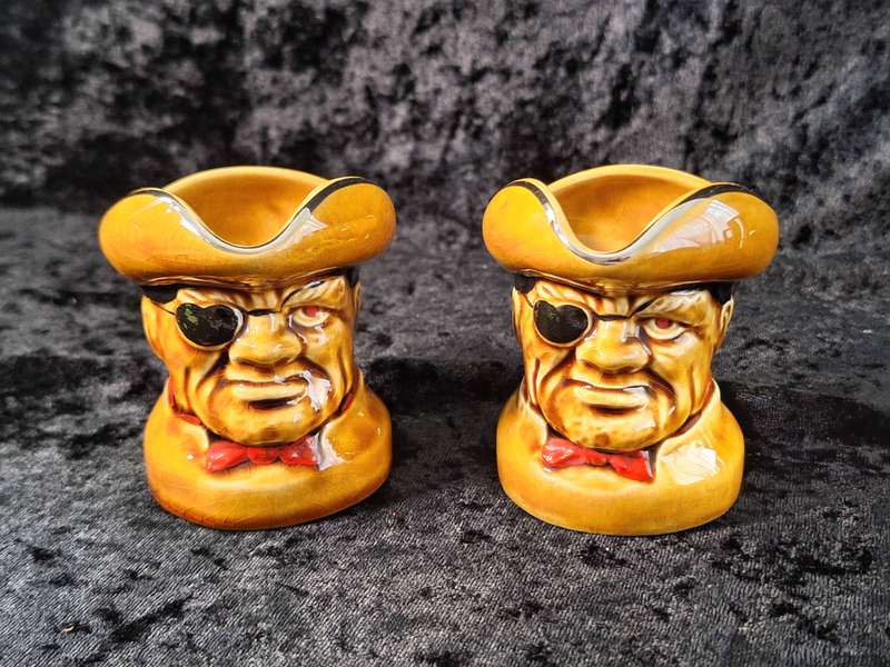 Set of Small Vinatage Caracter Lord Nelson Pottery Toby Jugs