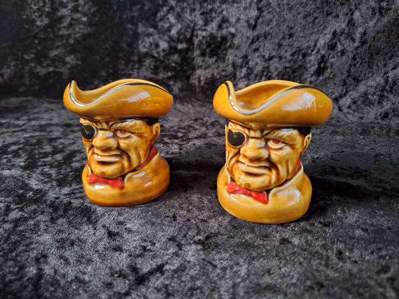 Set of Small Vinatage Caracter Lord Nelson Pottery Toby Jugs
