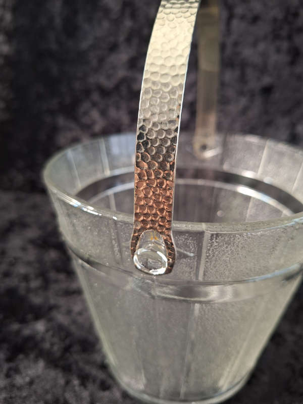 Stunning Vintage Pressed Glass Ice Bucket (Wooden Pail Styled)