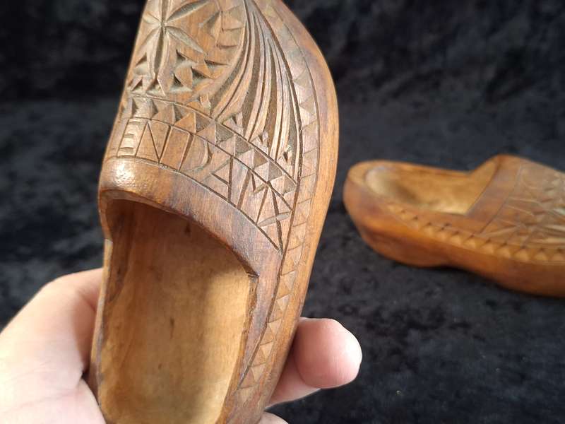 Vintage Hand Carved Dutch Clogs