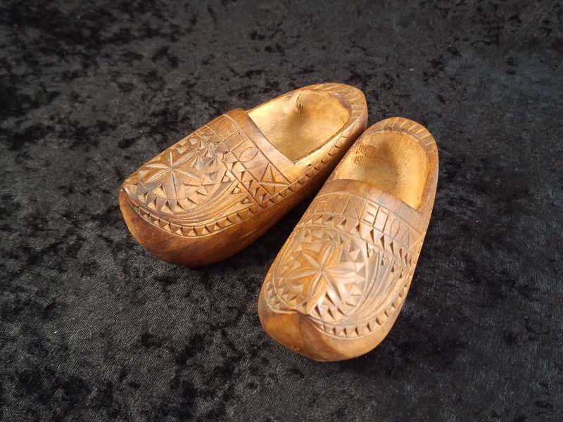 Vintage Hand Carved Dutch Clogs