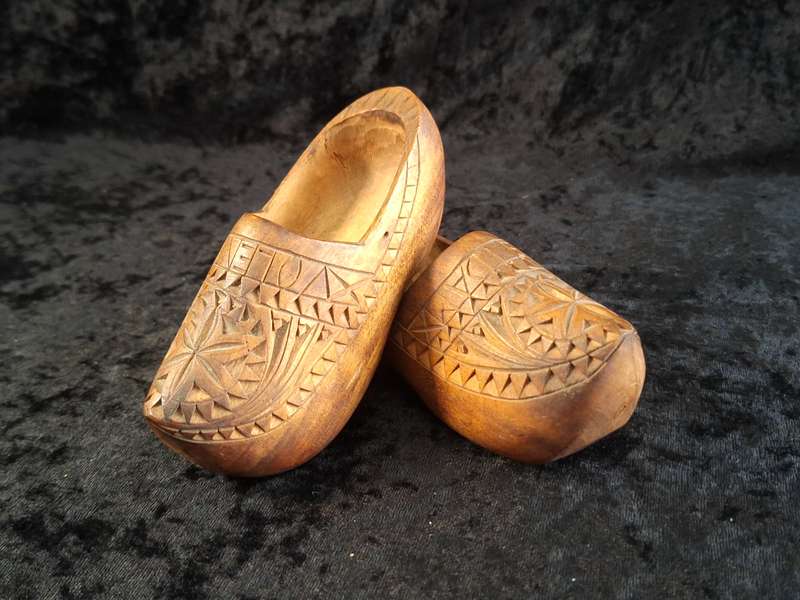 Vintage Hand Carved Dutch Clogs