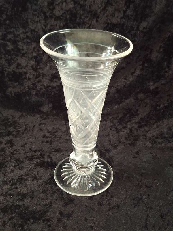Beautiful Stuart Crystal Trumpet Vase (Water Stains and Scratched)