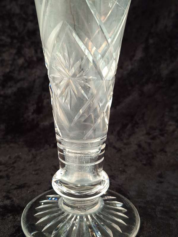 Beautiful Stuart Crystal Trumpet Vase (Water Stains and Scratched)