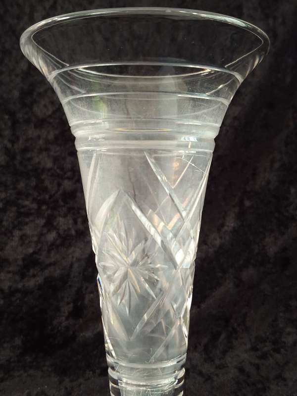 Beautiful Stuart Crystal Trumpet Vase (Water Stains and Scratched)