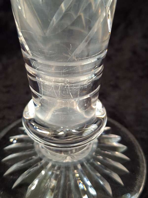 Beautiful Stuart Crystal Trumpet Vase (Water Stains and Scratched)