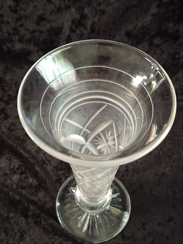 Beautiful Stuart Crystal Trumpet Vase (Water Stains and Scratched)