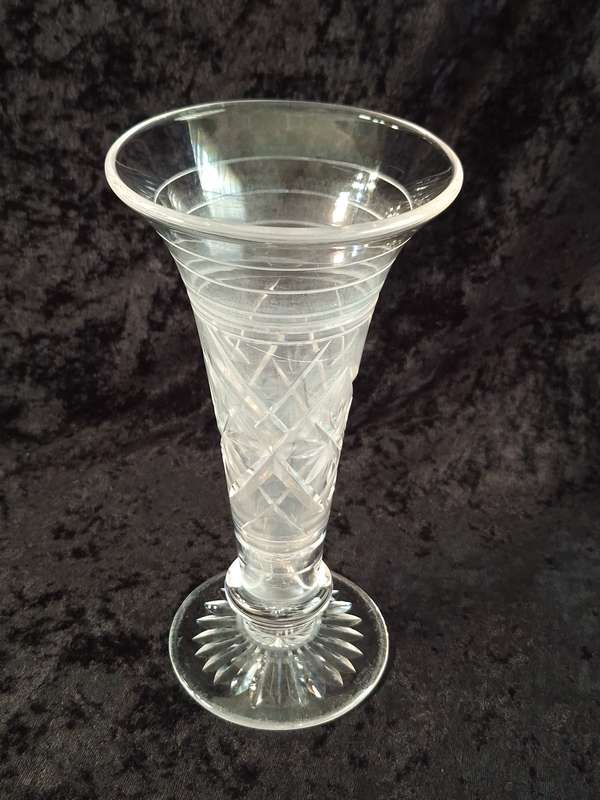 Beautiful Stuart Crystal Trumpet Vase (Water Stains and Scratched)