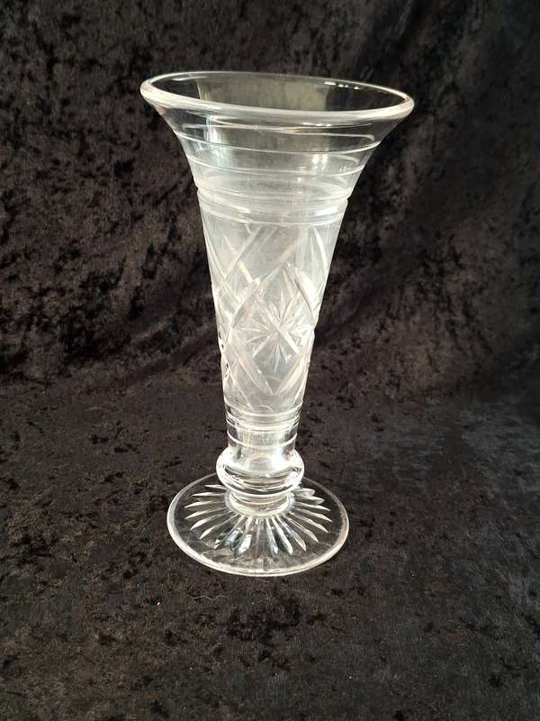 Beautiful Stuart Crystal Trumpet Vase (Water Stains and Scratched)