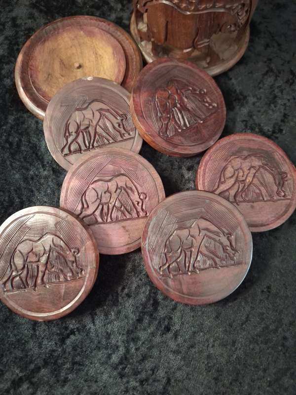 Vintage African Hand Made Coasters.