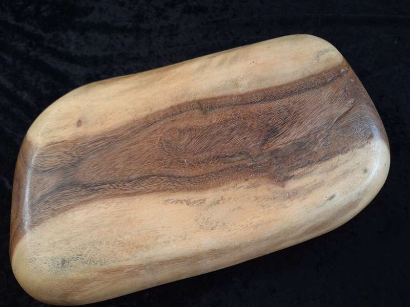 Vintage Hand Made Wooden Snack Tray.