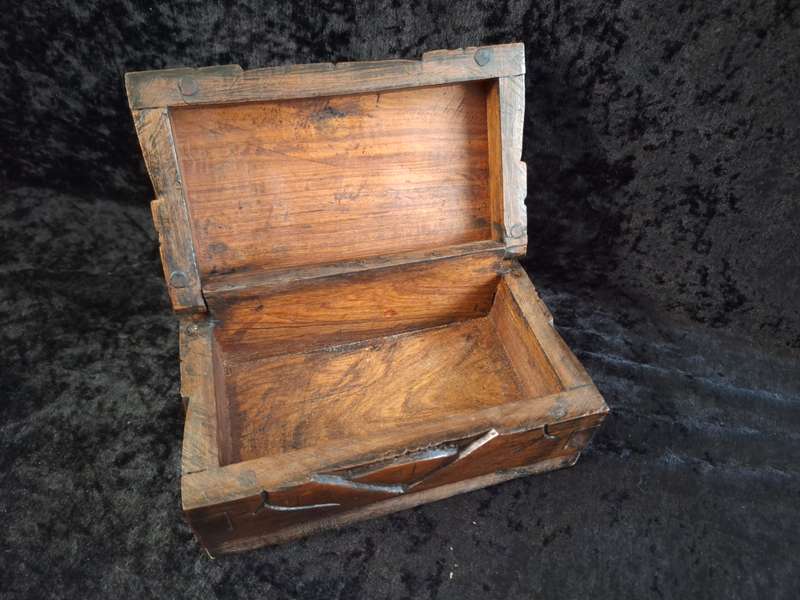 Vintage Wooden Hand Made Jewlery Box - A.