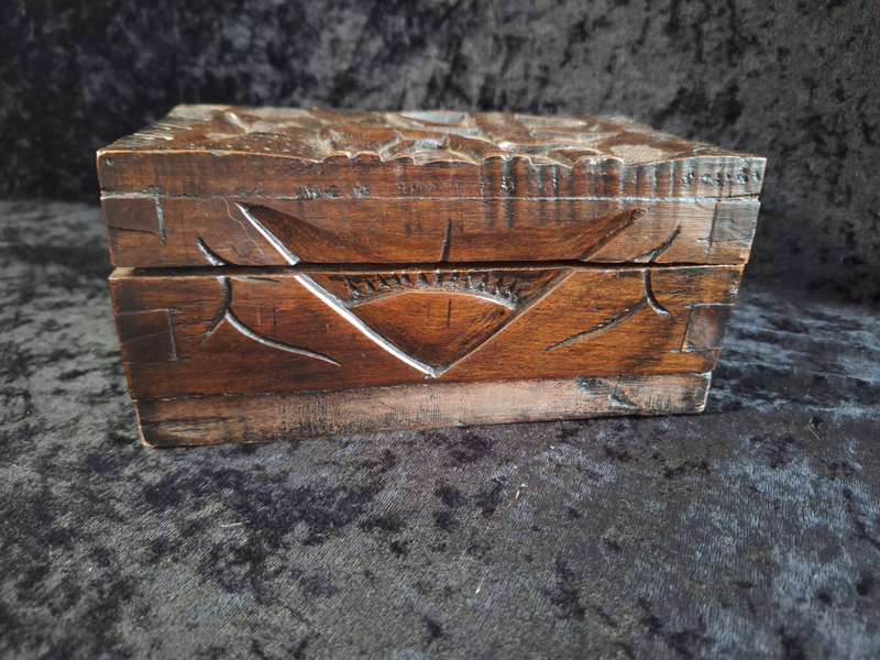 Vintage Wooden Hand Made Jewlery Box - A.