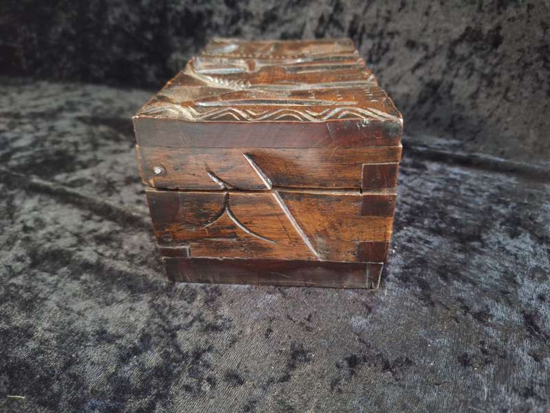 Vintage Wooden Hand Made Jewlery Box - A.