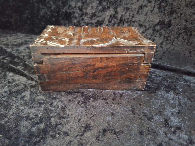 Vintage Wooden Hand Made Jewlery Box - A.