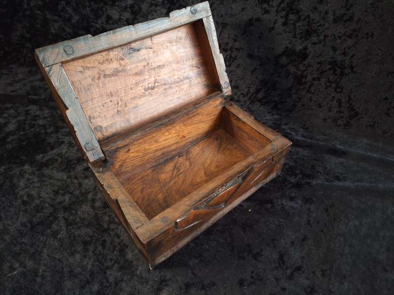 Vintage Wooden Hand Made Jewlery Box - A.