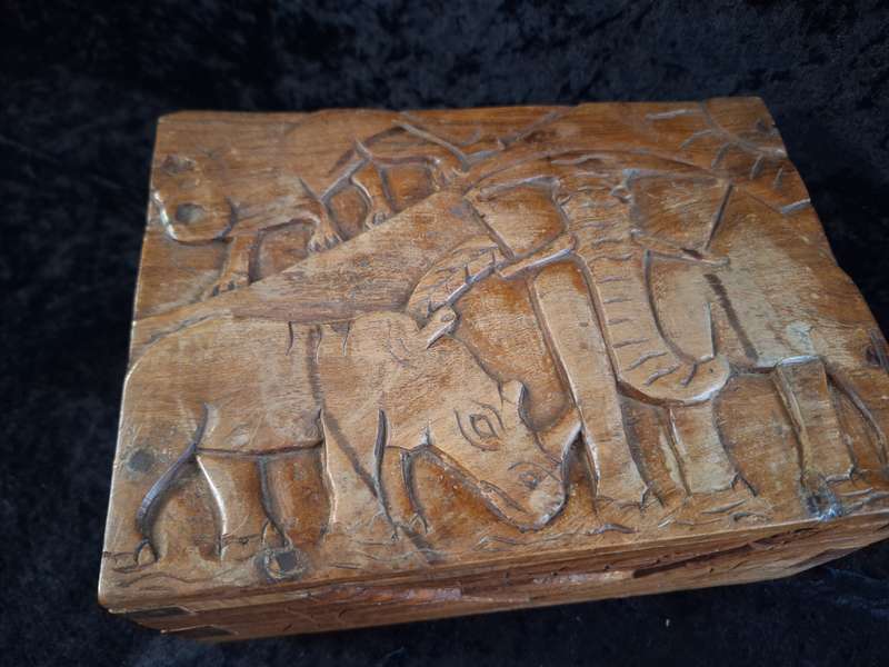 Vintage Wooden Hand Made Jewlery Box - C.