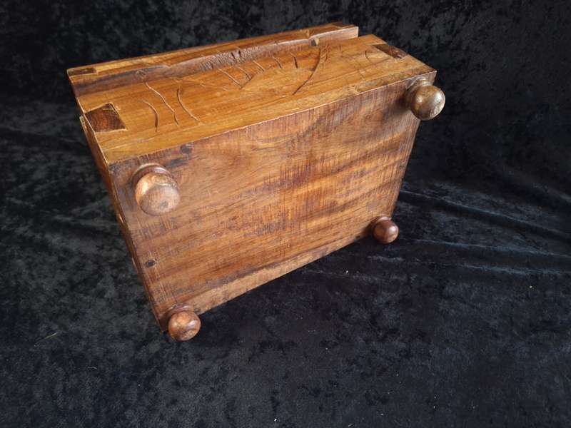 Vintage Wooden Hand Made Jewlery Box - C.