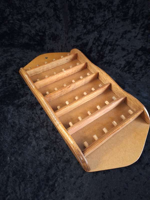 Vintage Wooden Thimble Display Shelf.