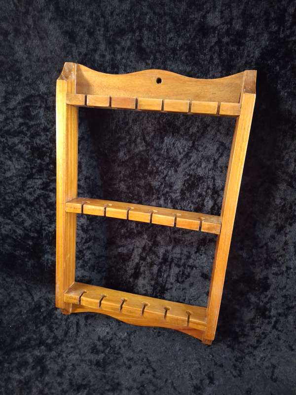 Vintage Small Wooden Teaspoon Display Shelf.