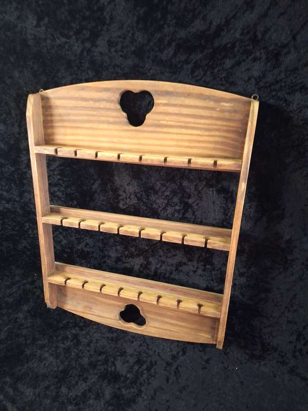 Vintage Medium Wooden Teaspoon Display Shelf.
