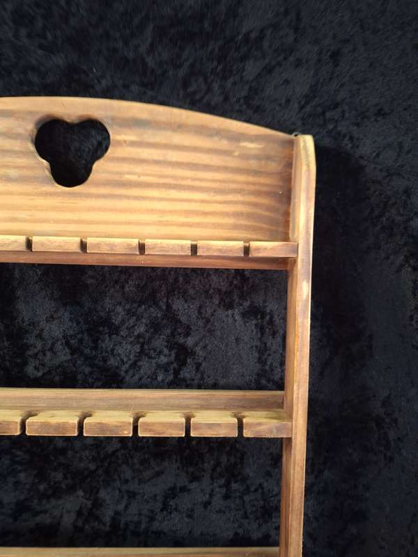 Vintage Medium Wooden Teaspoon Display Shelf.