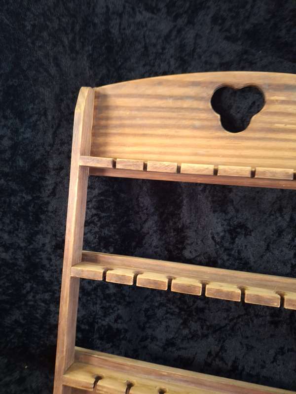 Vintage Medium Wooden Teaspoon Display Shelf.