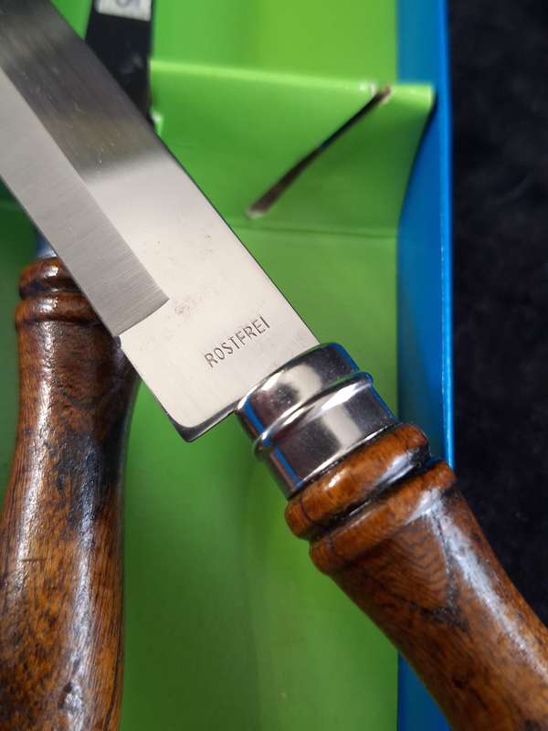 Vintage 2 Piece Stainless Steel & Wood Carving Set