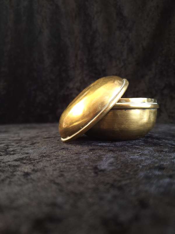 19th Century Antique Brass Trinket Box.