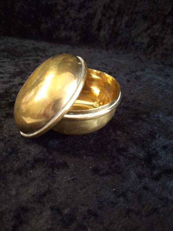 19th Century Antique Brass Trinket Box.
