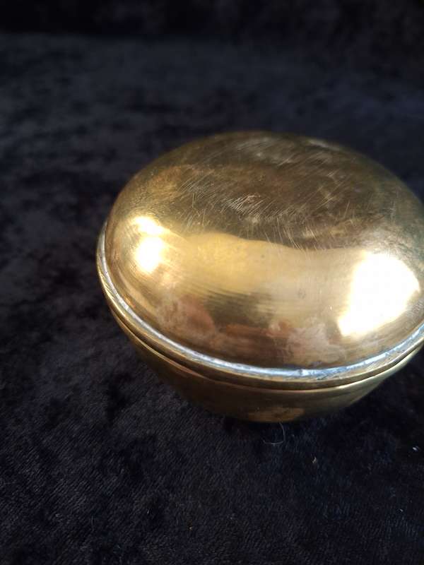 19th Century Antique Brass Trinket Box.