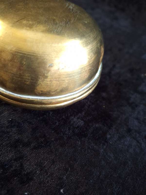 19th Century Antique Brass Trinket Box.