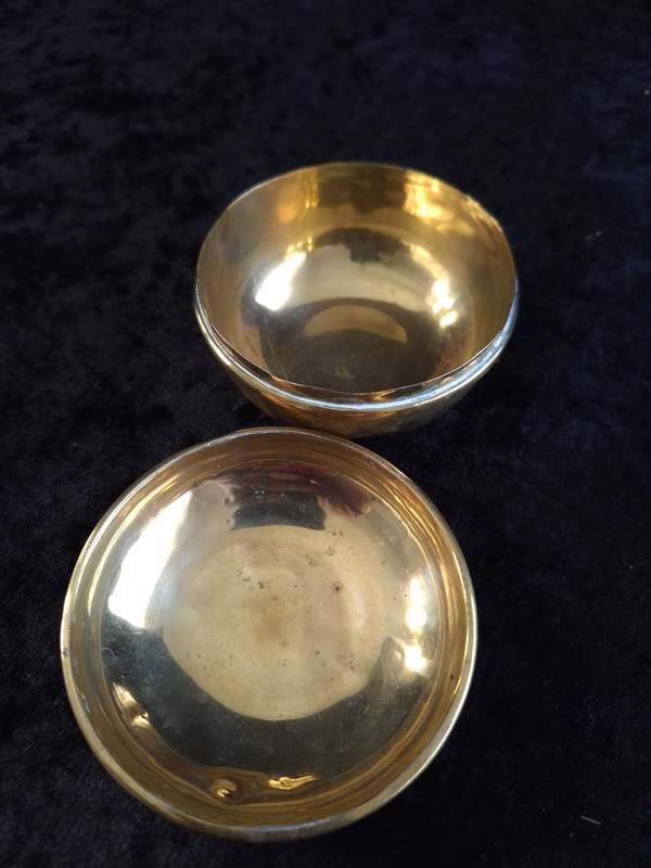 19th Century Antique Brass Trinket Box.