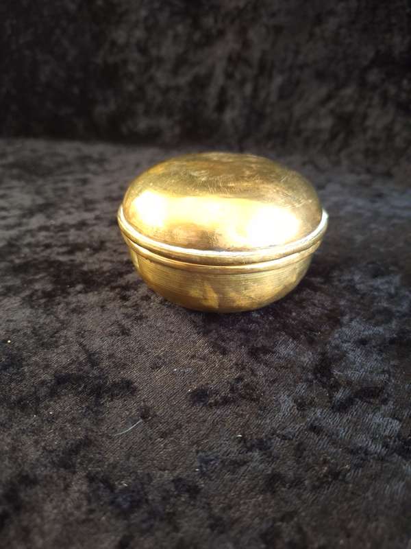 19th Century Antique Brass Trinket Box.
