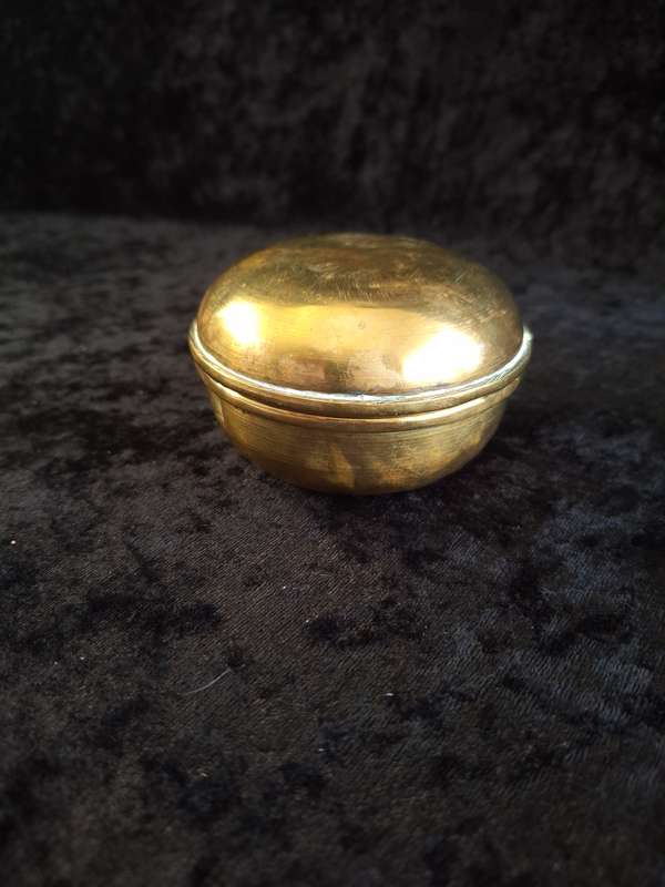 19th Century Antique Brass Trinket Box.