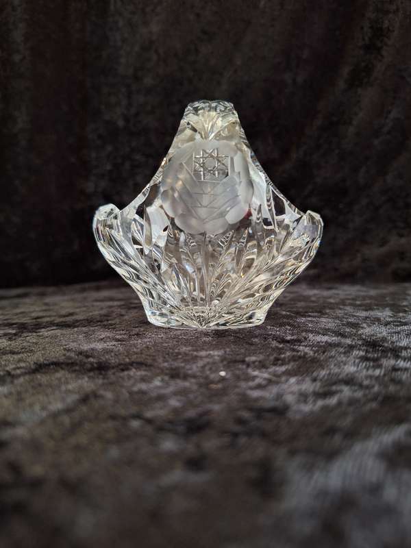 Vintage Rose cut Crystal Basket.