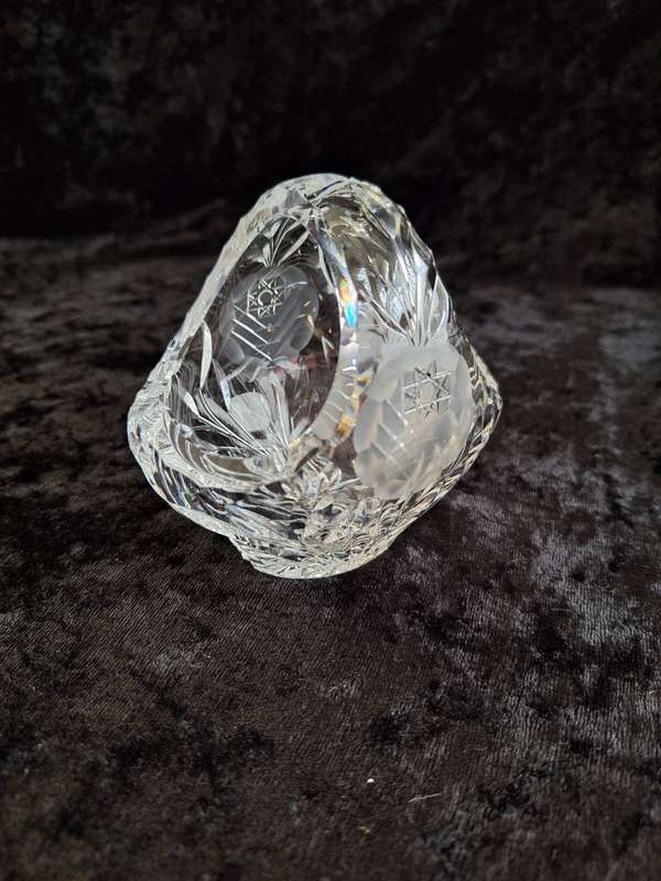 Vintage Rose cut Crystal Basket.