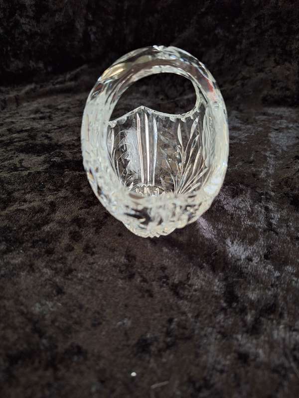 Vintage Rose cut Crystal Basket.