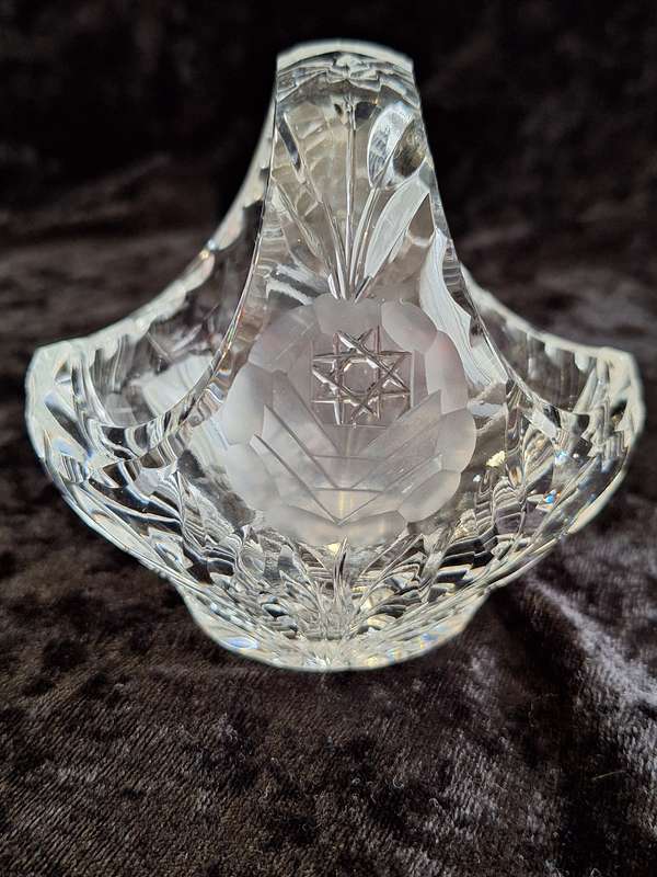 Vintage Rose cut Crystal Basket.