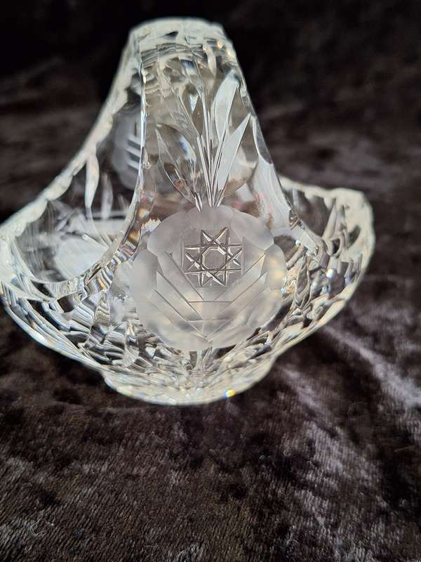 Vintage Rose cut Crystal Basket.