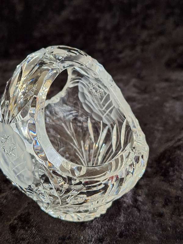 Vintage Rose cut Crystal Basket.