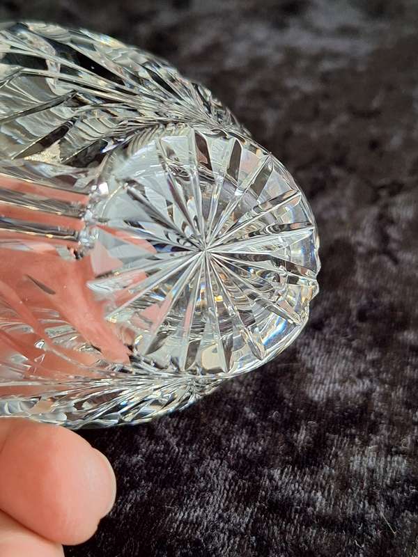 Vintage Rose cut Crystal Basket.