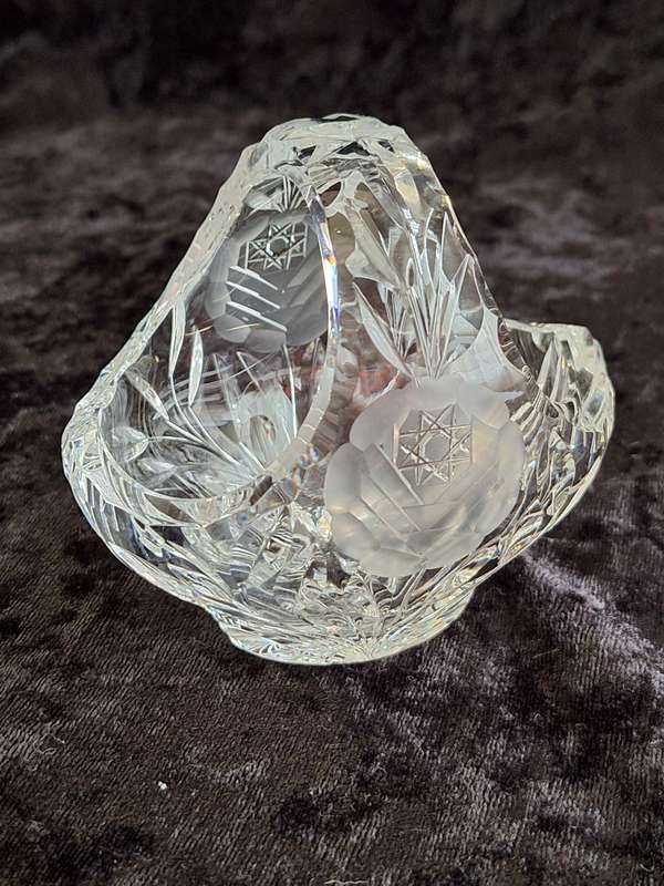 Vintage Rose cut Crystal Basket.