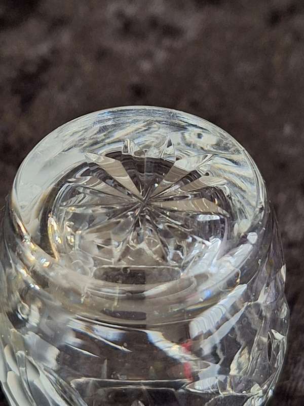 Small Vintage Rose cut Crystal Vase - A.