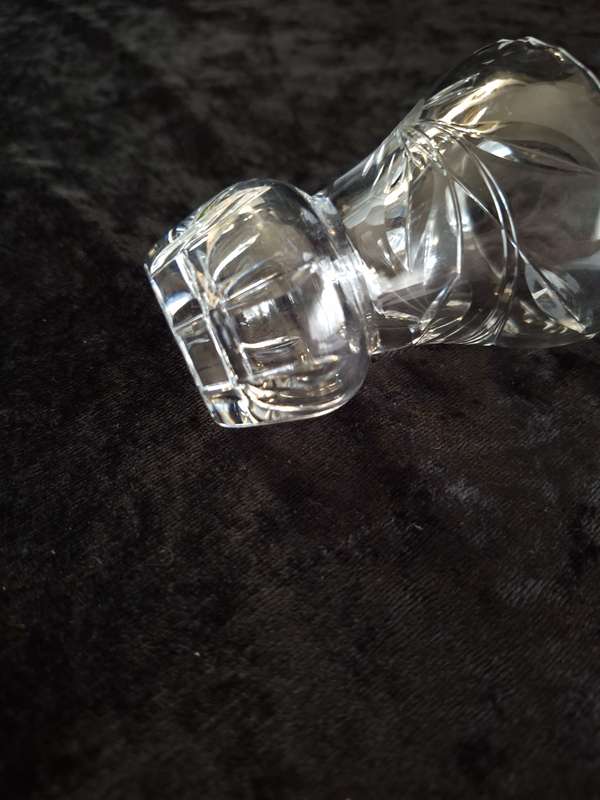 Small Vintage Rose cut Crystal Vase - B.