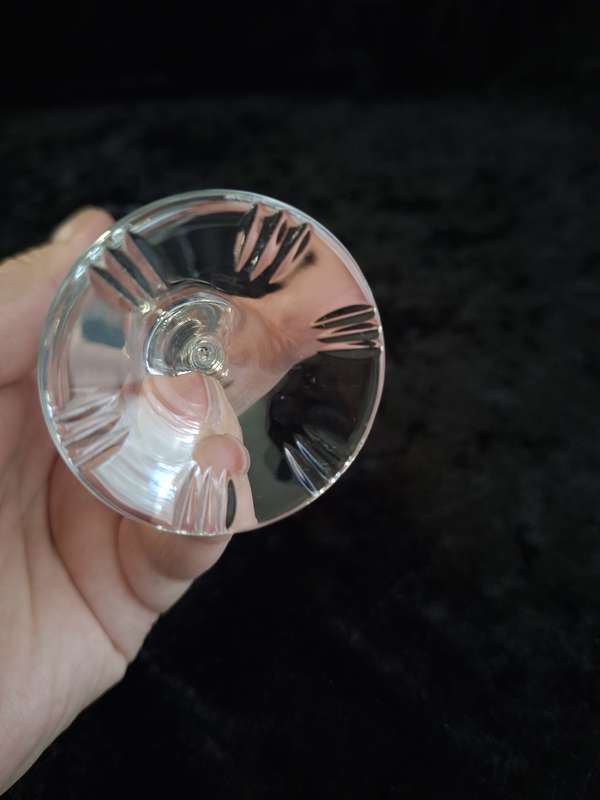 Small Vintage Rose cut Crystal Trumpet Bud Vase.