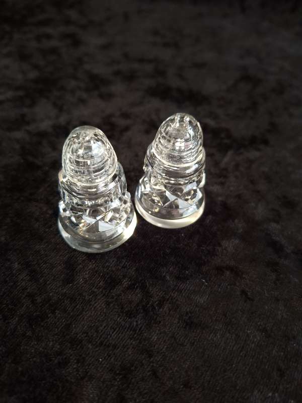 Small Vintage Crystal Salt and Pepper Set.