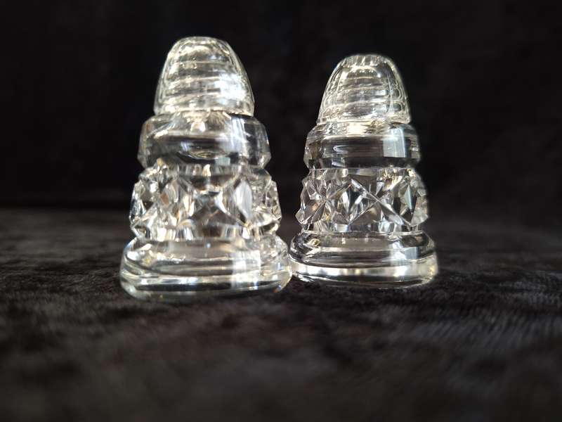 Small Vintage Crystal Salt and Pepper Set.