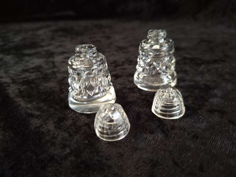 Small Vintage Crystal Salt and Pepper Set.